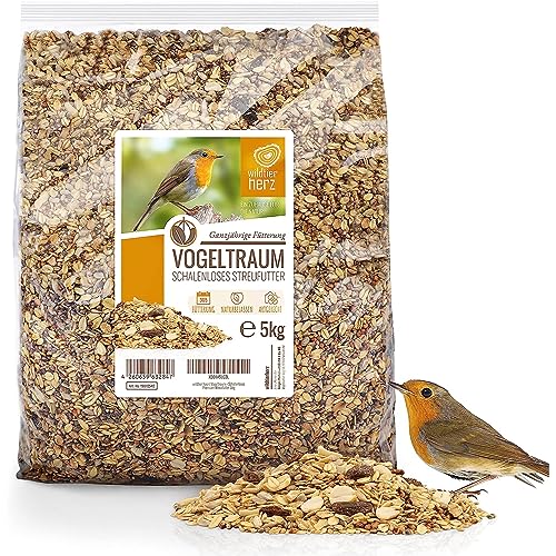 Wildtier Herz Vogelfutter Schalenlos - 2.5 kg Prämie Wildvogelfutter mit Sonnenblumenkernen - Ganzjahresfutter für Wildvögel - Streufutter für Garten und Balkon von wildtier herz