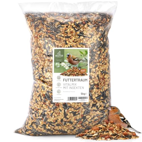 wildtier liebe Futtertraum Brutzeitfutter mit Insekten I Premium Vogelfutter Wildvögel Ganzjährig 5kg, Wildvogelfutter, Streufutter I Extra Protein für Eltern, Brut, Jungvögel von wildtier liebe