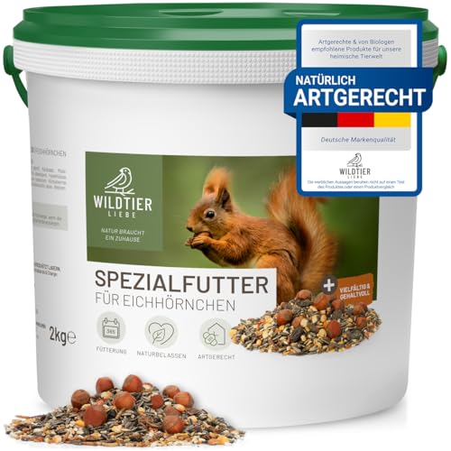 wildtier liebe Eichhörnchenfutter 2kg für Eichhörnchen & Streifenhörnchen I Ganzjahres-Futter Eichhörnchen I Eichhörnchen, Streifenhörnchen Futter von wildtier liebe