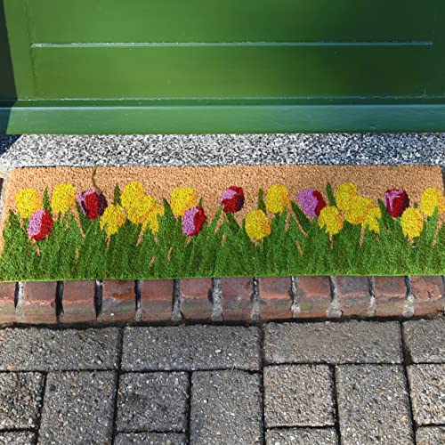 windschief-living Sehr süße Landhaus Türmatte; Kokos Matte, Fussmatte Tulpen 75 cm von windschief-living