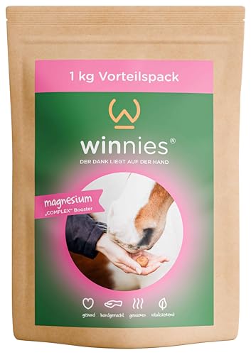 winnies® Magnesium - „Magnesium-Complex“ Booster für Pferde | Zusatz- und Ergänzungsfutter in Keksform | Bedarfsgerechte Versorgung für Pferde | Natürliche Inhaltsstoffe | 8-16 Tagesportionen, 1kg von winnies