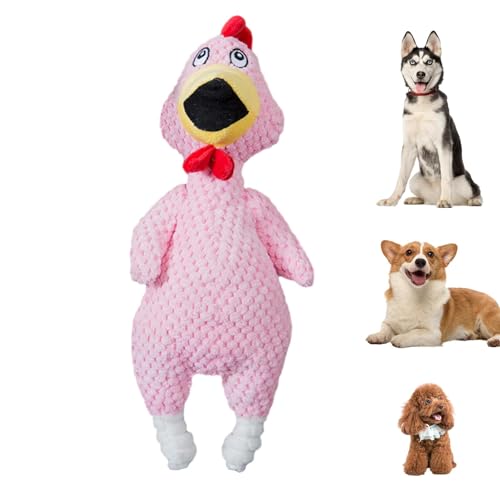 wiroouia Schreiendes Huhn-Hundespielzeug,Hühner-Hundespielzeug,Süßes Kauspielzeug für Hunde - Kauspielzeug für Hunde im schreienden Huhn-Design, Robustes, quietschendes Kauspielzeug für Hunde mit von wiroouia