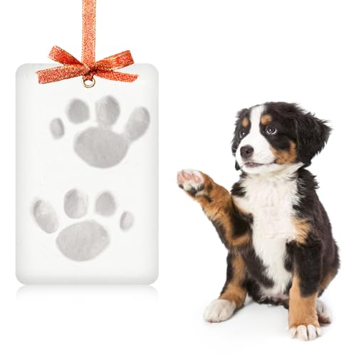 Clay Pet Paw Impression Kit, Pfotenabdruck DIY Andenken für Pfotenabdruck Jahrestag Pfotenabdrücke Hund oder Katze Ornament Werkzeug & Display Ständer Fit Hund und Katze Pfotenabdruck Set von witeup