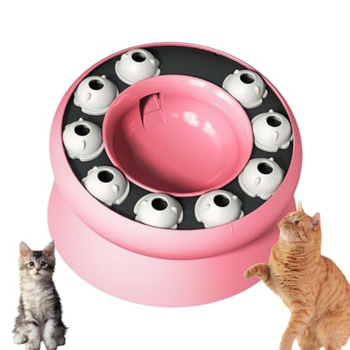 wllqinte Katzennapf, Intelligenzspielzeug für Katzen, Erhöhter Katzennapf Slow Feeder, Katzennapf leckt Futter Nackenschutzschale für Katzen Geneigte Katzenfutterschale Interaktiver Katzennapf Rosa, von wllqinte