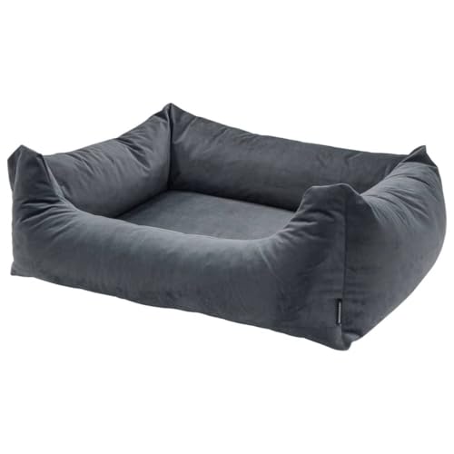 Madison Produkte von Bett Velours Dog Bed Grey M von woefwoef-hondenmand-velvet-grijs