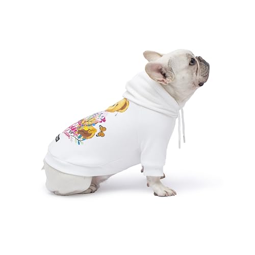 Blooming Teddy Hunde-Kapuzenpullover, extra warmes Fleecefutter, dehnbare Passform für kleine, mittelgroße Hunde, Weiß, Größe XL von woof trails