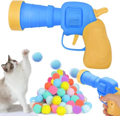 wosynm Katzenspielzeug 50 Bälle, Weiche Katzenbälle, Kätzchen Pompon Spielzeug Bälle, Interaktives Spielzeug für Katzen und Kätzchen, Geräuschloser Katzen Spielzeug für Katzen Indoor von wosynm