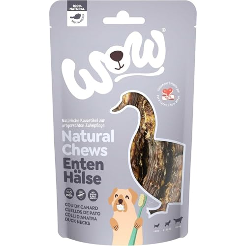 WOW Kausnacks I 100% Entenhälse getrocknet I Single-Protein Kauartikel für Hunde I Nahrungsergänzung I Zahnpflege (1x 250g) von wow