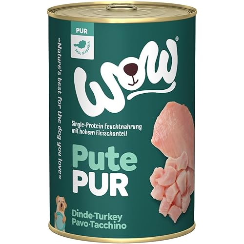 WOW PUR Nassfutter 100% Gemüse & Obst 6x400g | veganes Hundefutter für alle ausgewachsenen Hunderassen | Beste Qualität zur Barf - Ernährung mit frischem Fleisch I getreidefrei & hohe Verträglichkeit von wow