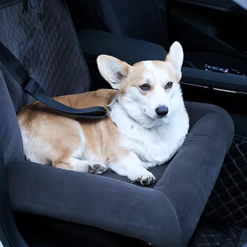 Hundeautositz, Rutschfester Hundeautositz, Hundeautorücksitz, gepresster Samt weich und bequem, großer Platz, geeignet für kleine und mittelgroße Haustiere, von woxefo