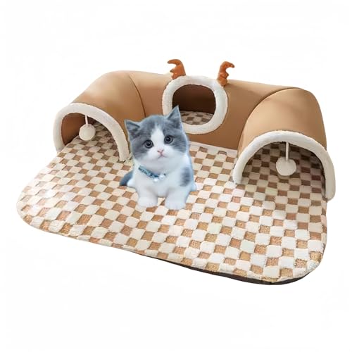 woxefo Haustierbett, Mini-Haustierbett, Flauschiges Haustierbett, leicht zu reinigen, weich und bequem, geeignet für Katzen, Hunde und andere Haustiere(Grau,55 * 40cm) von woxefo