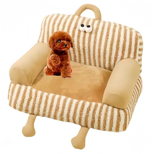 woxefo Haustierbett, Mini-Haustierbett, Flauschiges Haustierbett, weich und bequem, geeignet für Katzen, Hunde und andere Haustiere(Braun,L) von woxefo