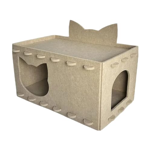 Cat House - Doppelschichten Kratzbrettkatze Höhlenbett | Pet Playpen Rechteck Lieferzimmer Katzennest | Raumsparende Haustierkratzerhaus Cat House - Doppelschichten Kratzbrettkatze Höhlenbett | Pet Playpen Rechteck Lieferzimmer Katzennest | Raumsparende Haustierkratzerhaus von wqibq
