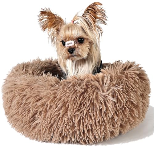 Kleines Hundebett, flauschig, waschbar, Donut, rutschfest, 40 cm von wrkfree