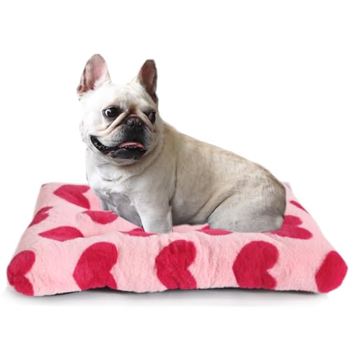 Kleines waschbares Hundebett, Deluxe-Plüsch-Hundekäfig-Bett mit Reißverschluss, passend für kleine Rassen, 61 cm, Hundehütten-Pads mit rutschfester Unterseite, Haustier-Schlafmatte, Jacquard-Plüsch, von wrkfree