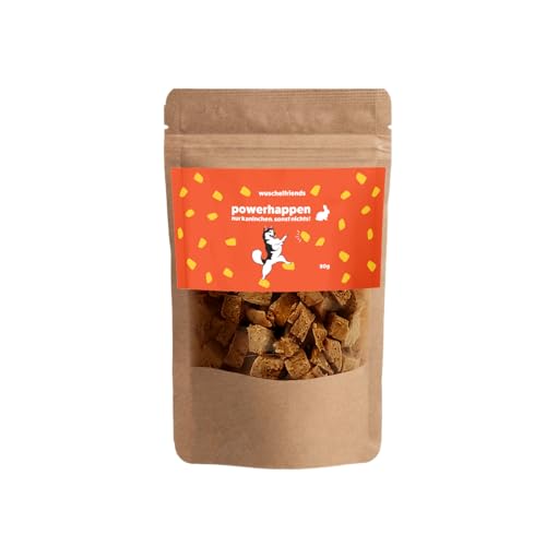 wuschelfriends powerhappen Kaninchen innovativer Hunde Snack 100% Fleisch getreidefreier Kausnack 200g von wuschelfriends