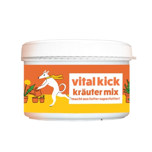 wuschelfriends vital Kick kräuter Mix natürlicher Futtermittelzusatz und Nahrungsergänzungsmittel für Hundefutter von wuschelfriends