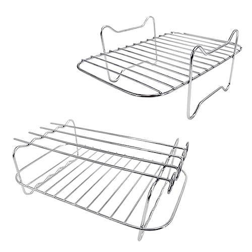 xbiez 2er Pack Rack mit 4 Grillspießen Set für Luft - zum Grillen Grillrost Grillrost von xbiez