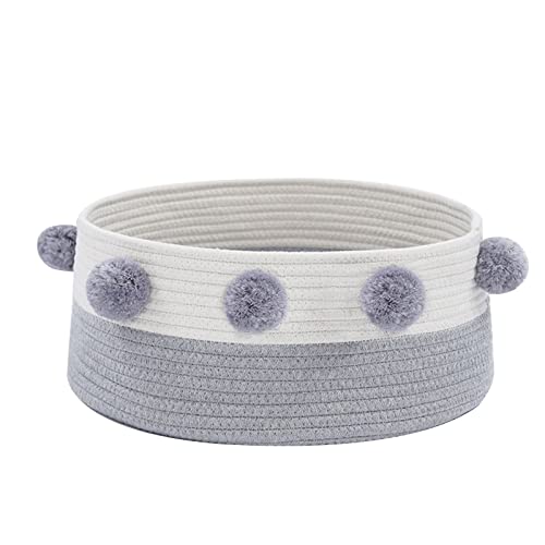 xbiez Bett mit Pompons, gewebter Baumwollkorb, rundes Nest für Kätzchen, kleine Hunde, Welpen, atmungsaktiv, waschbar, Kleintierbetten xbiez Bett mit Pompons, gewebter Baumwollkorb, rundes Nest für Kätzchen, kleine Hunde, Welpen, atmungsaktiv, waschbar, Kleintierbetten von xbiez