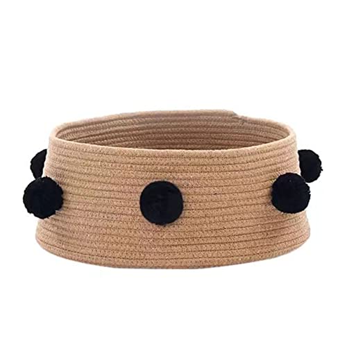 xbiez Bett mit Pompons, gewebter Baumwollkorb, rundes Nest für Kätzchen, kleine Hunde, Welpen, atmungsaktiv, waschbar, Kleintierbetten xbiez Bett mit Pompons, gewebter Baumwollkorb, rundes Nest für Kätzchen, kleine Hunde, Welpen, atmungsaktiv, waschbar, Kleintierbetten von xbiez