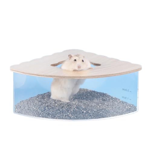 xbiez Pet SandBath Box Small Pet Clear Acrylic Sand Bathroom Sand for Hamster Pet Cage Corner Toilet for Squirrels von xbiez