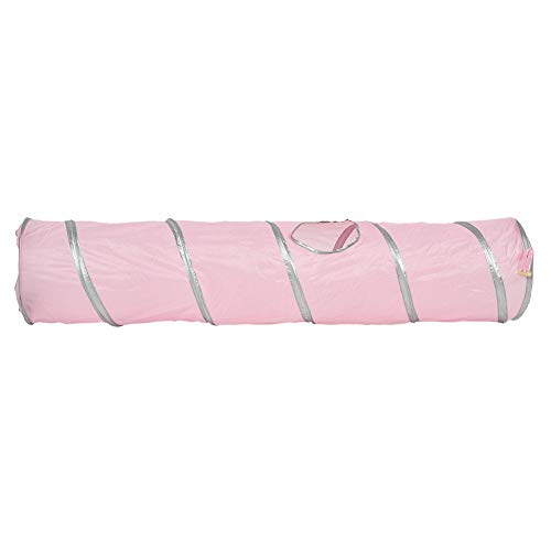 120 cm zusammenklappbares Katzen-Knistertunnel-Spielspielzeug mit Ball und Loch, Kätzchen-Katzenspielzeug, blau, rosa, 47,2 Zoll, 9,4 Zoll, 4,7 Zoll (Pink) von xctopest