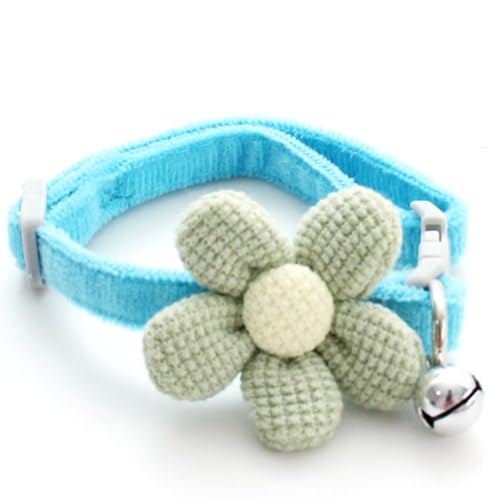 Flower Pet Collars, Dog Training Collar Dog Collars Short Plush Knitted Cotton Metal practical secure Adjustable Skin Friendly with Bell, reflective dog collar suitable for dogs von xctopest