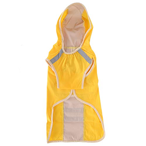 Hunde-Regenmantel, wasserdicht, verstellbar, leicht, Haustier-Regenjacke mit reflektierendem Sicherheitsstreifen zum Spazierengehen, reflektierendes, wasserabweisendes Polyester (L) von xctopest