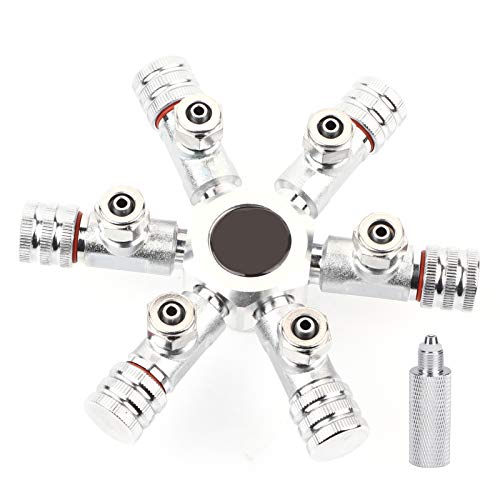 xctopest Aquarium CO2-Splitterventil 5 Arten Multi-Wege-Verteiler Aquarium Aluminiumlegierung Anti-Rutsch-Design (6 Passes) von xctopest