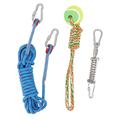 xctopest Federstangen-Hundeseilspielzeug, hängendes Bungee-Hundespielzeug, Baumwollseil, Edelstahlfeder verbessert die Fähigkeit, Ihre Arme zu schützen, Hundefederstange, geeignet für alle von xctopest
