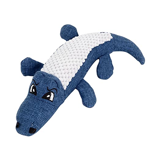 xctopest HUNDESPIELZEUG, KROKODIL-PLÜSCH-STOFFSPIELZEUG, BISSBESTÄNDIGES Haustier-STIMMSPIELZEUG FÜR KLEINE Hunde (Blue) von xctopest