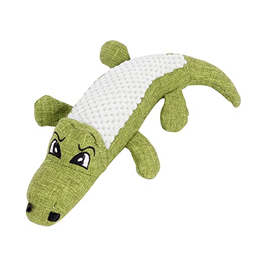 xctopest HUNDESPIELZEUG, KROKODIL-PLÜSCH-STOFFSPIELZEUG, BISSBESTÄNDIGES Haustier-STIMMSPIELZEUG FÜR KLEINE Hunde (Green) von xctopest