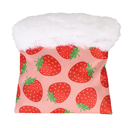 xctopest Hamster Sleeping Bag Strawberry Print Soft Comfortable PET Animals Nest House Bed for Guinea Pig Rat (L) von xctopest