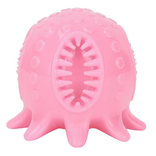 xctopest Krakenförmige Hundezahnreinigung, Kauball, quietschendes Zahnbürstenbissspielzeug zum Reinigen der Zähne von Hunden und Haustieren, TPR, Mehrfarbig, 6,7 x 6 cm (Pink) von xctopest