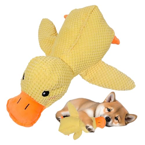 xianshi Anti Stress Ente Hund,Hundespielzeug Ente,Pfotenmond Ente,Anti Stress Ente Für Hunde,Gelbe Anti Stress Ente Für Hunde,Interaktives Stabiles Anti Stress Spielzeug Für Kleine Hund (Gelb) von xianshi