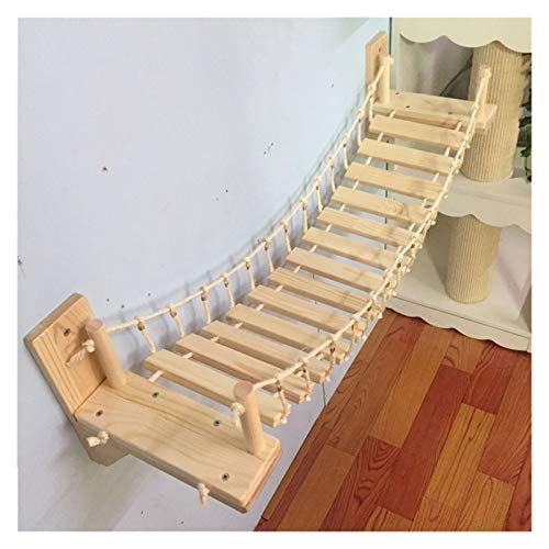 xiaofeng214 Hölzerne Katzenbrücke montiert an der Wand, Kratzer von Sisal, zu springen, Haustiermöbel von 90 cm (Color : Wood Cat Bridge, Tamaño : 90cm) von xiaofeng214