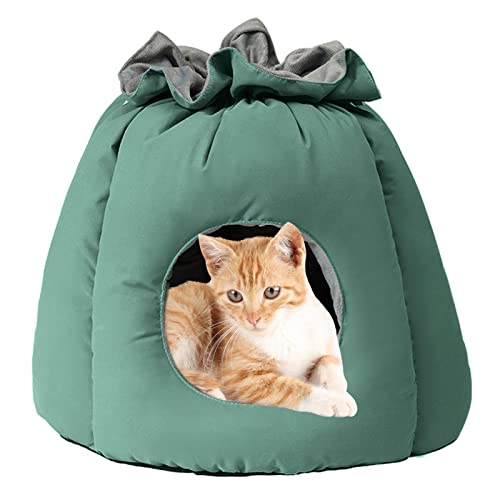 xiaolan Cat Cave für Katzen im Innenbereich | Katzenbett in Form einer Geldtasche, Schlafbett für Haustiere für Katzen und kleine Hunde, niedliches Baumwollbett für Kätzchen von xiaolan