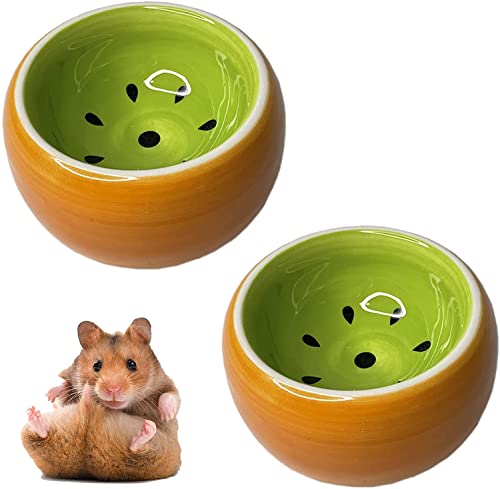 Hamster Schüssel, Keramik Meerschweinchen Wasserschale, Hamster Kaninchen Rennmäuse Jin Jira Igel Zucker Gleitmaus Kleintierfutter Teller (2 Stück) von xingzhi