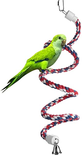 Vogel-Seil Bass Spirale Baumwolle Papagei Schaukel Klettern Stehend Vogel Spielzeug mit Glocke (klein -132 cm) von xingzhi