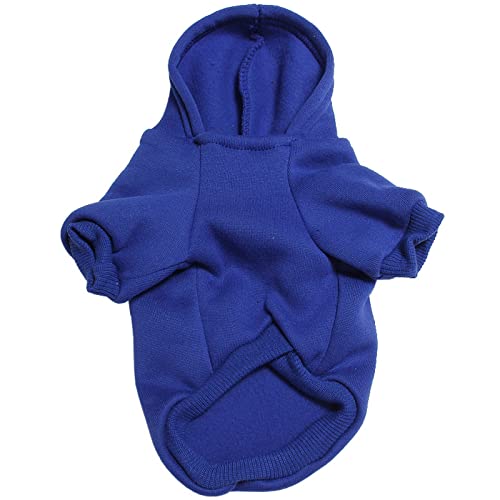 xingzhi Haustierpullover, Hundebekleidung, einfarbige Haustierkleidung, warm, warme Hundemäntel, Winterkleidung für kleine Hunde, Größe L, Blau von xingzhi