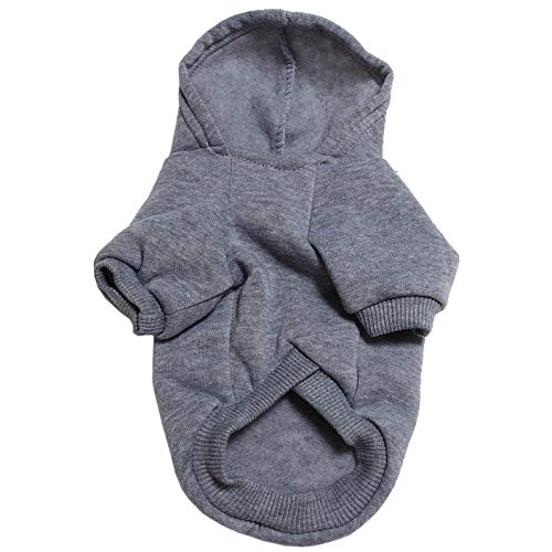 xingzhi Haustierpullover, Hundebekleidung, einfarbige Haustierkleidung, warm, warme Hundemäntel, Winterkleidung für kleine Hunde, Größe L, Grau von xingzhi