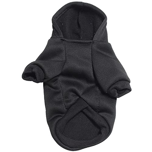 xingzhi Haustierpullover, Hundebekleidung, einfarbige Haustierkleidung, warm, warme Hundemäntel, Winterkleidung für kleine Hunde, Größe L, Schwarz von xingzhi