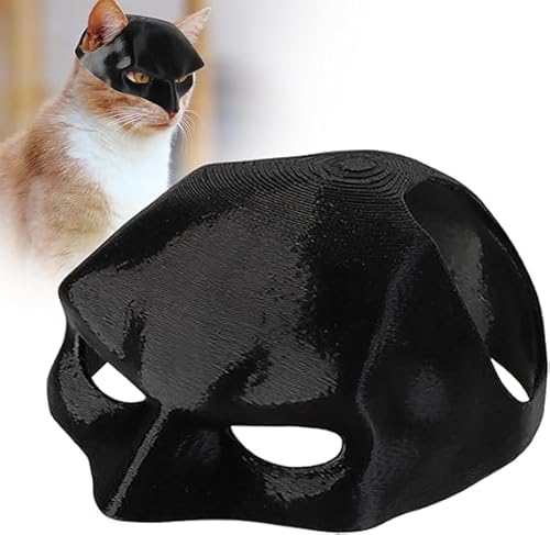 Katzen-Halloween-Kostüm, Katzenfledermaus-Cosplay-Hut, niedliches Katzenzubehör, Fledermaus-Kostümmaske, Katzenmaske, Halloween, schwarzes Halbgesicht, Haustiermaske, Fledermausmaske mit Ohrlöchern von xinrongda