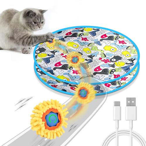 Katzenmatte mit Elektrisch Ball, 2 in 1 Simuliertes Interaktives Jagdkatzenspielzeug, Gitarre Katzenspielzeug, Katzenmatte, Rolling Smart Ball Katzenspielzeug mit USB Wiederaufladbarer (Grün) von xinrongda