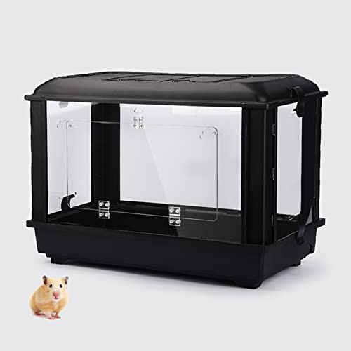 xixi-home Große Hamsterkäfige, 2-stöckiger Syrischer Hamster-Zwerghamsterkäfig mit Hamster-Zubehör, Kleintierkäfig für Rennmäuse, Chinchillas, 61 cm L x 35,6 cm B x 43,2 cm H (schwarzer Käfig (Acryl)) von xixi-home