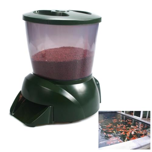 xixibuy Teich Fish Feeder, Teich Futterautomat, Automatic Fishfeeder, Auto-Teich-Fischfutterspender, Automatischer Futterspender für Teichfische für den Außenbereich(4.5L-batteriebetrieben) von xixibuy