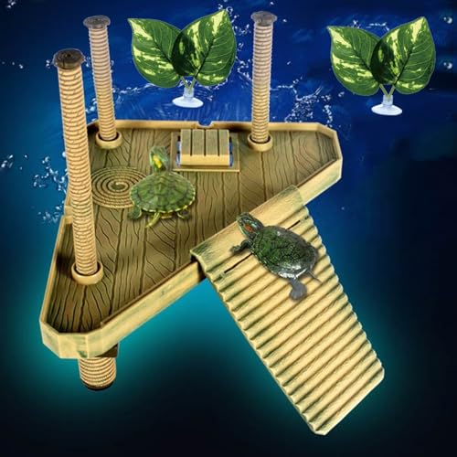 xixibuy Turtle Dock Floating, Schildkröten Terrarium für Schildkrötenliebhaber, Schildkröte Insel, Schildkröten plattform, Wasserschildkröten plattform (GRÖSSE : M) von xixibuy