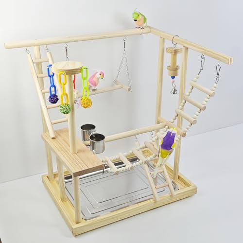 xixibuy Vogelspielzeug, Papageienspielzeug, Wellensittich Spielzeug, Wellensittich käfig, Wellensittich Spielplatz, Nymphensittich Spielzeug, Wellensittich schaukel -48 * 33 * 54,5CM von xixibuy