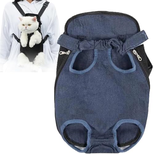 Furry Pawsy Tragetasche, pelziger Pawsy Katzenrucksack, tragbarer Haustier-Tragerucksack, Katzentragetasche mit Beinlöchern, Katzen-Vordertasche, Hunderucksack für Reisen, Wandern, verstellbar, Beine von xiyuxiang@