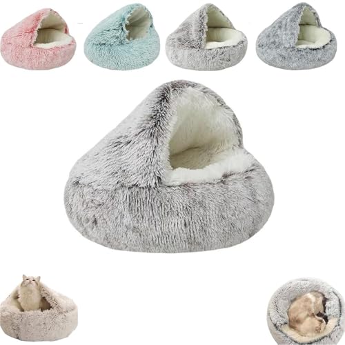 Lapcatz Nestbett, Lapcatz-Nest für kleine Haustiere, Pursnug Katzenbett, halbgeschlossenes Haustiernest, Lapcatz Katzenbett für Indoor-Katzenhöhle und beruhigende Hundebetten, abnehmbar, waschbar, von xiyuxiang@